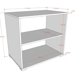 Kinderbedden-Vipack Halfhoogslaper Sammie 90x200cm - met bureau en boekenrekjes - wit