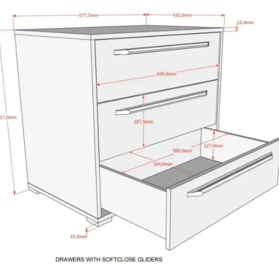 Kinderbedden-Vipack Halfhoogslaper Sammie 90x200cm - met bureau en ladekasten - wit