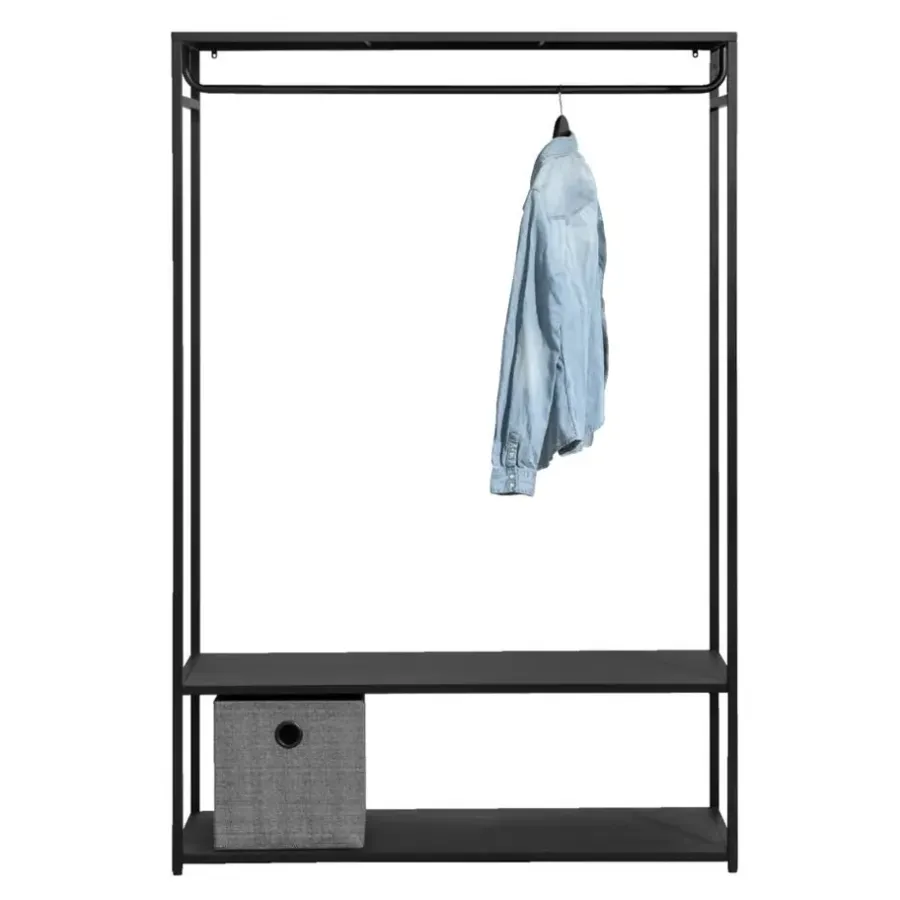 Leen Bakker Halmeubel Isabelle - zwart - 175x118x40 cm