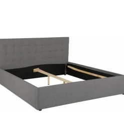 2-Persoons Bedden-Loft24 Hamar - Bed 180x200 cm in grijze stof