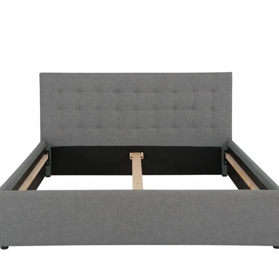 2-Persoons Bedden-Loft24 Hamar - Bed 180x200 cm in grijze stof