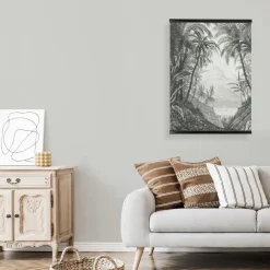 Art for the Home Hangende Poster Linnen - Jungle Landschap Schets