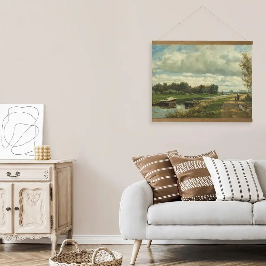 Art for the Home Hangende Poster Linnen Hollands Landschap 60x80cm