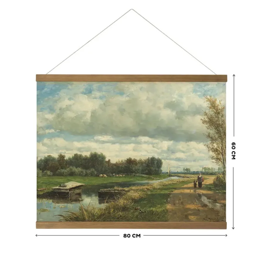 Art for the Home Hangende Poster Linnen Hollands Landschap 60x80cm