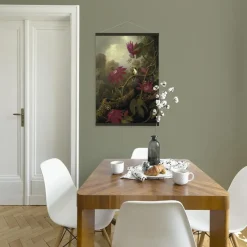 Posters-Art for the Home Hangende Poster Linnen Schemerige Schoonheid Jungle Kolibrie 100x70cm