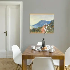 Art for the Home Hangende Poster Linnen Zuidelijk Landschap Monet The Red Road 60x80cm