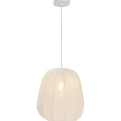 Hanglampen-Leen Bakker Hanglamp Fenne - wit metaal - E27 - 150xØ35 cm