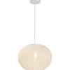 Hanglampen-Leen Bakker Hanglamp Fenne ovaal - wit metaal - E27 - 150xØ38 cm