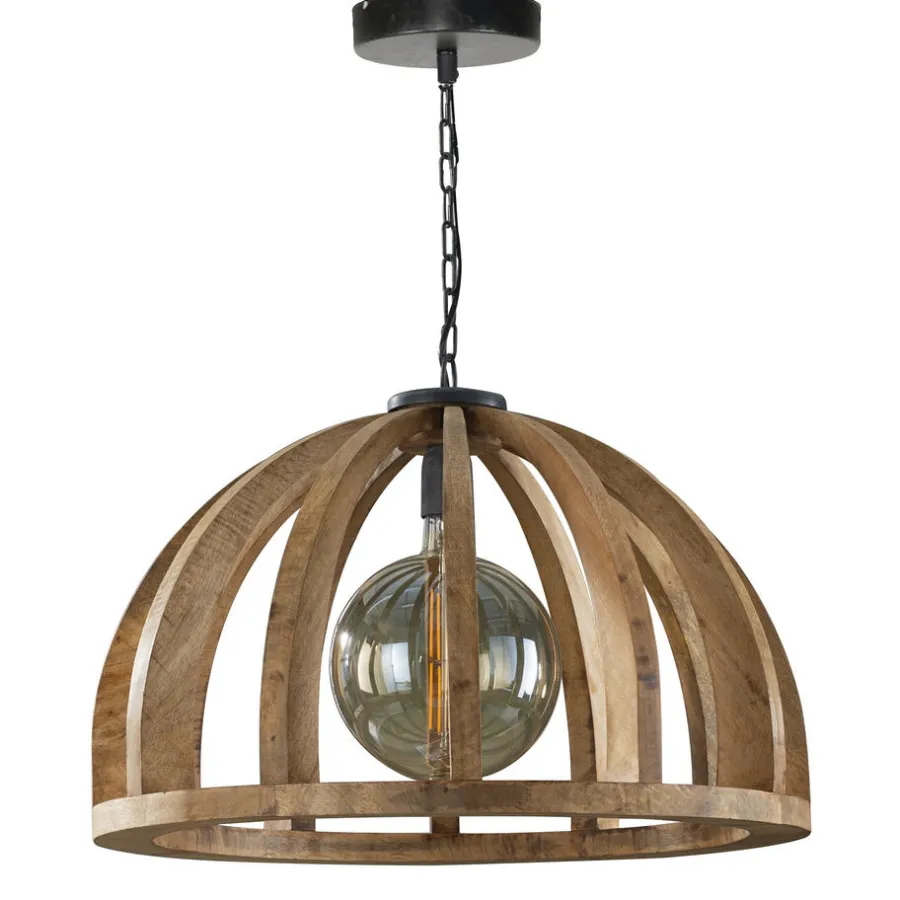 Dimehouse Hanglamp gebogen mangohout Madri Ø60 - 62x62x150 cm - Mangohout - Bruin