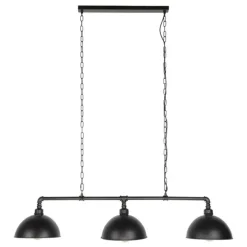 Hanglampen-Dimehouse Hanglamp industrieel Abby 3-lichts buis zwart - 25x118x150 cm - Zwart - Zwart