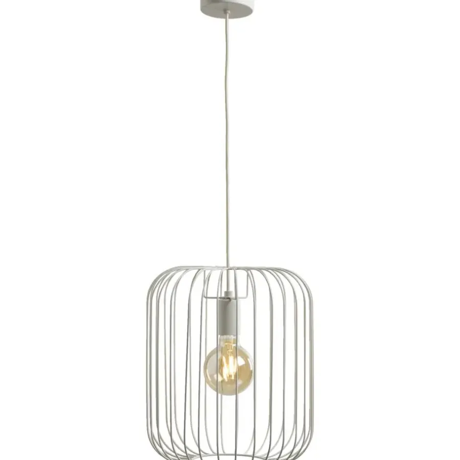 Hanglampen-Leen Bakker Hanglamp Jade - lichtgrijs - 120x36xØ31 cm