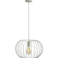 Leen Bakker Hanglamp Jade - lichtgrijs - 120x26xØ38 cm
