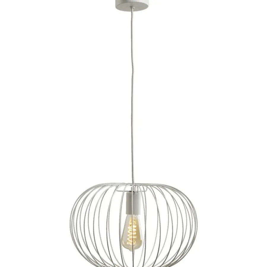 Leen Bakker Hanglamp Jade - lichtgrijs - 120x26xØ38 cm