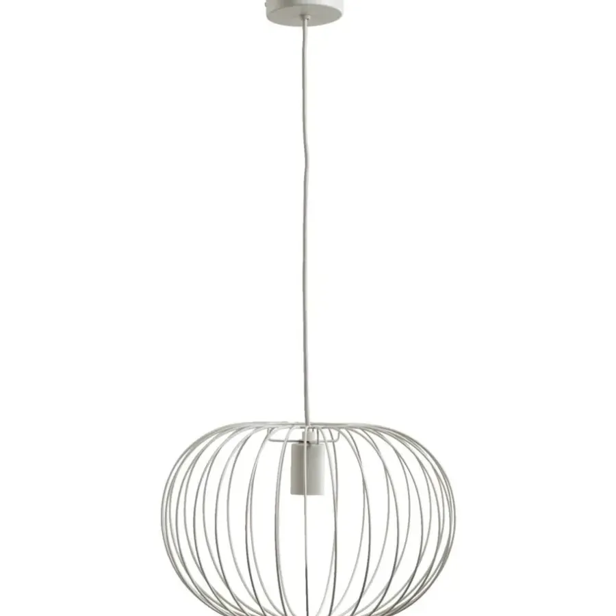 Leen Bakker Hanglamp Jade - lichtgrijs - 120x26xØ38 cm