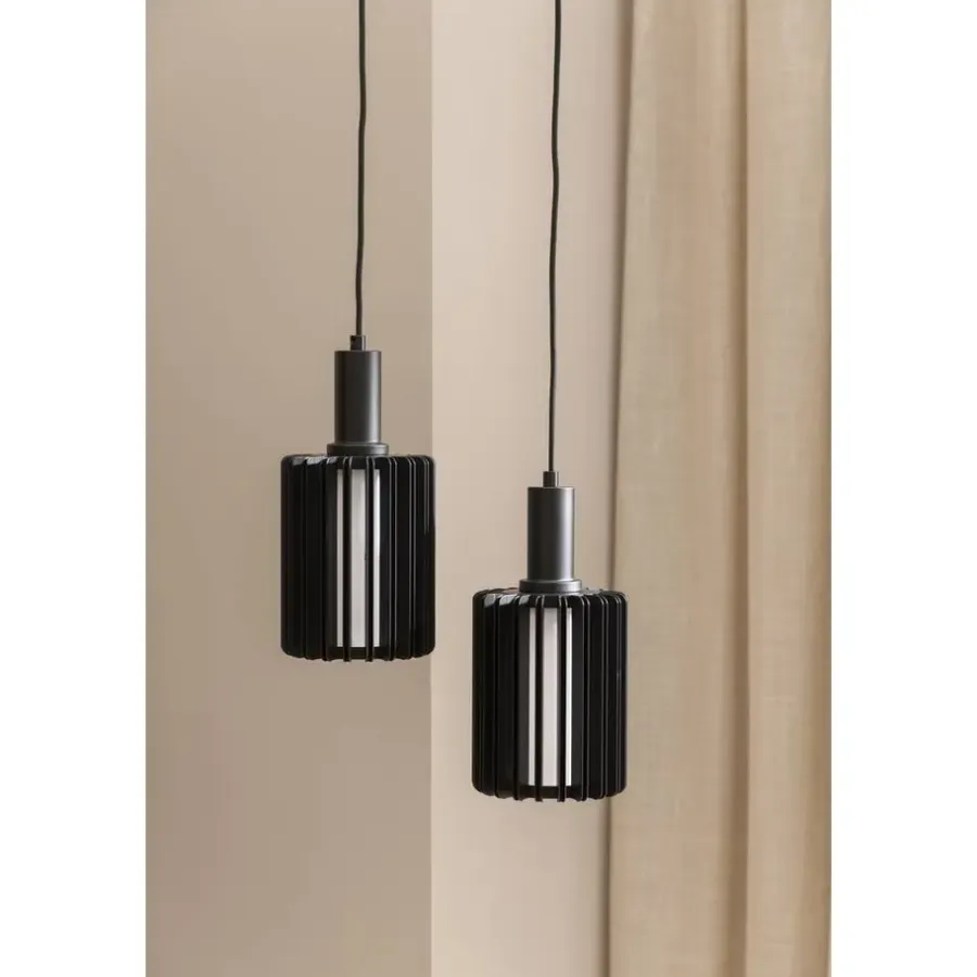 Leen Bakker Hanglamp Janet - zwart - Ø15 x 150 cm