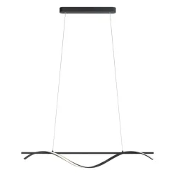 Leen Bakker Hanglamp Joa LED - mat zwart metaal - 120x100x12 cm