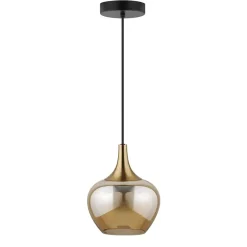 Hanglampen-Leen Bakker Hanglamp Lola - amber metaal/glas - 150xØ19 cm