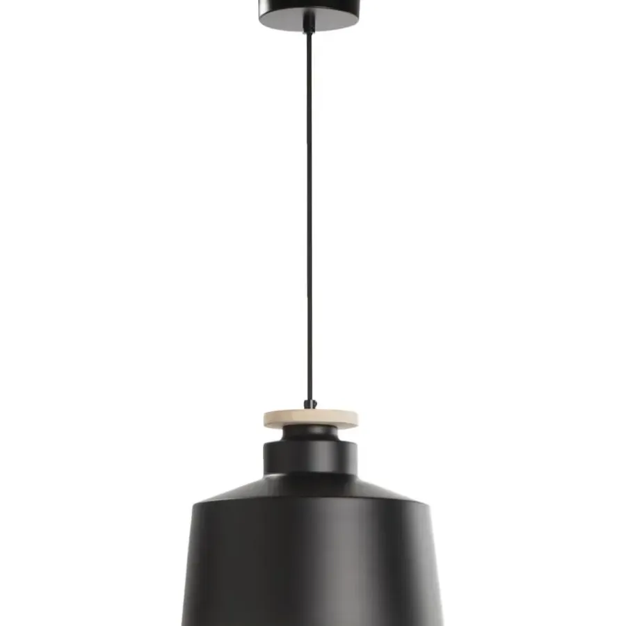 Hanglampen-Leen Bakker Hanglamp Mallorca E27 - mat zwart - 150xØ30 cm