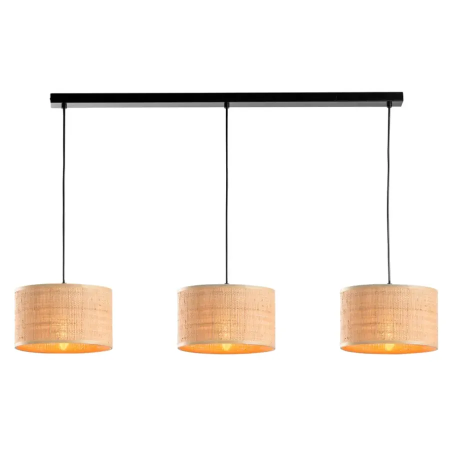 Leen Bakker Hanglamp Romana - 3-lichts - naturel - 120x115 cm