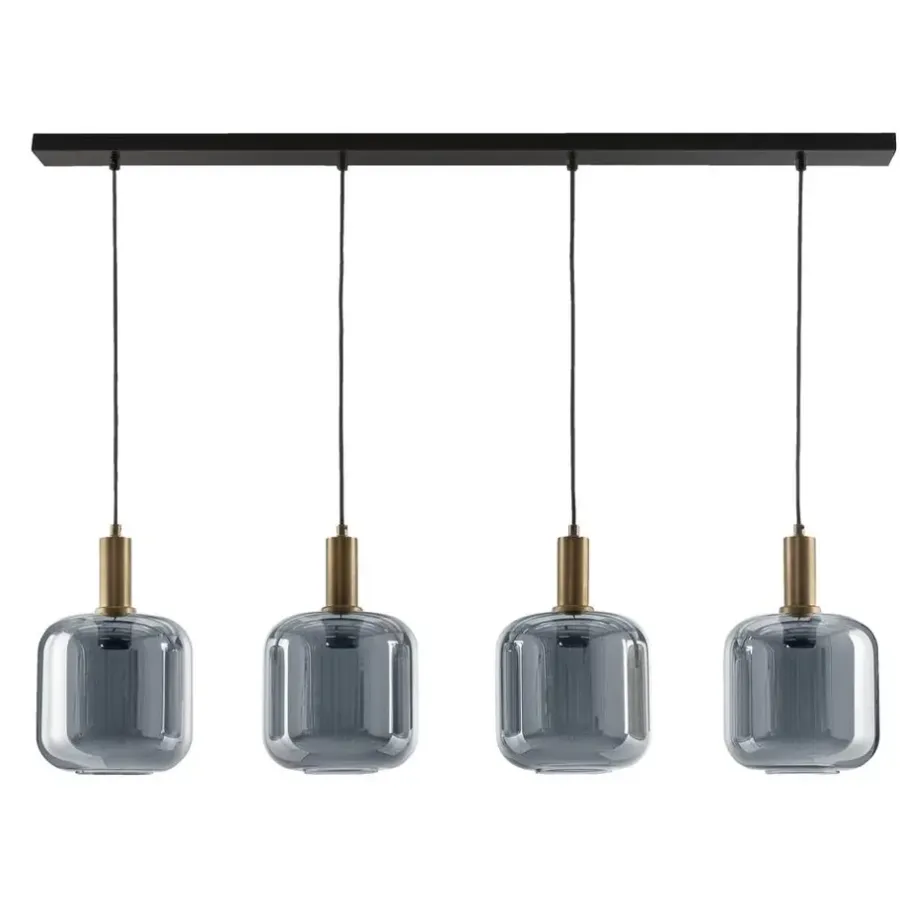 Leen Bakker Hanglamp Toulouse 4-lichts - zwart - 150x120x10 cm