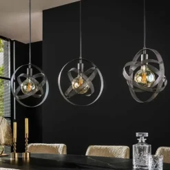 Dimehouse Hanglamp Yaya 3-lichts mesh - Metaal - Zwart