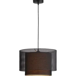 Hanglampen-Leen Bakker Hanglamp Zaragoza E27 - mat zwart - 120xØ35 cm