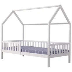 1-Persoons Bedden-Happy Garden Bed MARCEAU - Wit - Hout