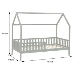 1-Persoons Bedden-Happy Garden Bed MARCEAU - Wit - Hout