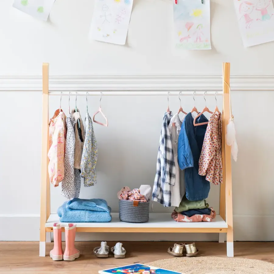 Kledingrekken|Kledingrekken-Happy Garden Garderobe LOU - Wit - Hout