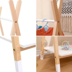 Kledingrekken|Kledingrekken-Happy Garden Garderobe LOU - Wit - Hout