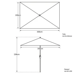 Happy Garden Parasol HAPUNA - Zwart - Aluminium
