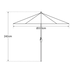 Parasols-Happy Garden Parasol HAPUNA - Bruin - Aluminium