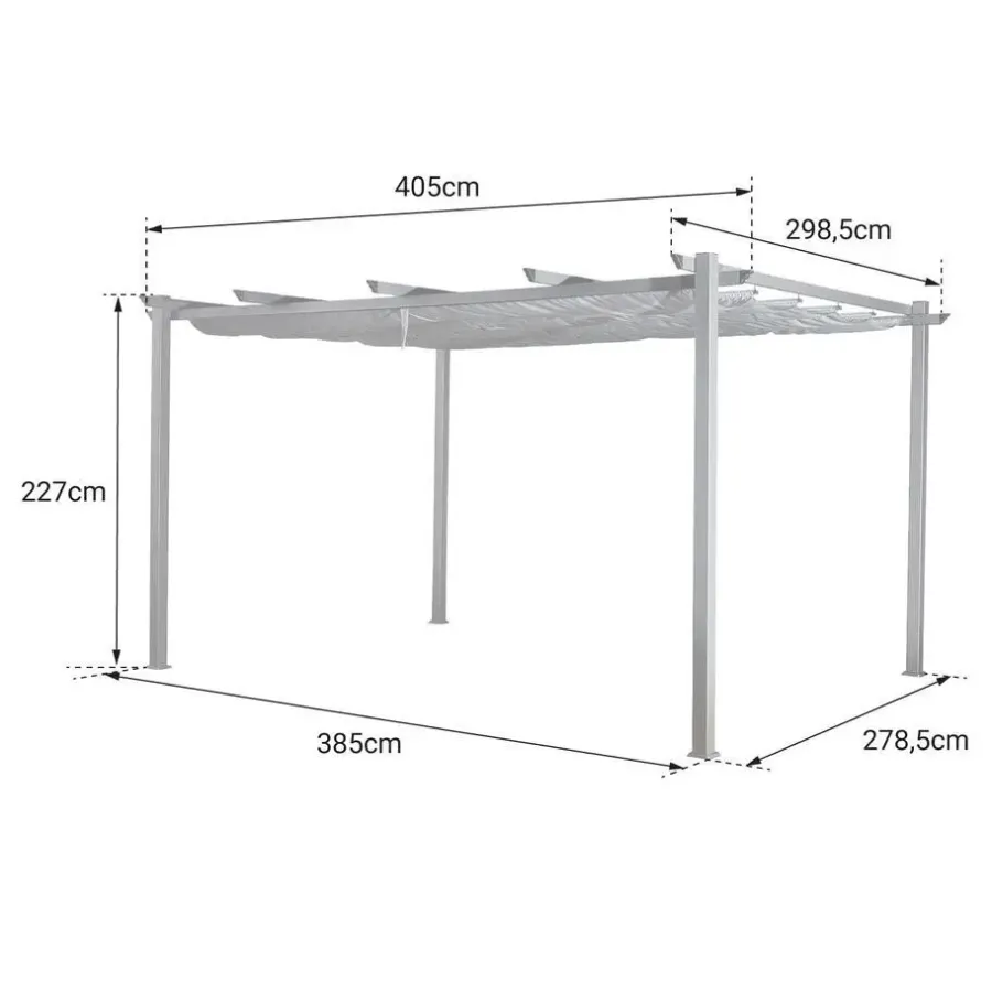 Terrasoverkappingen-Happy Garden Pergola CASSIS - Grijs - Aluminium