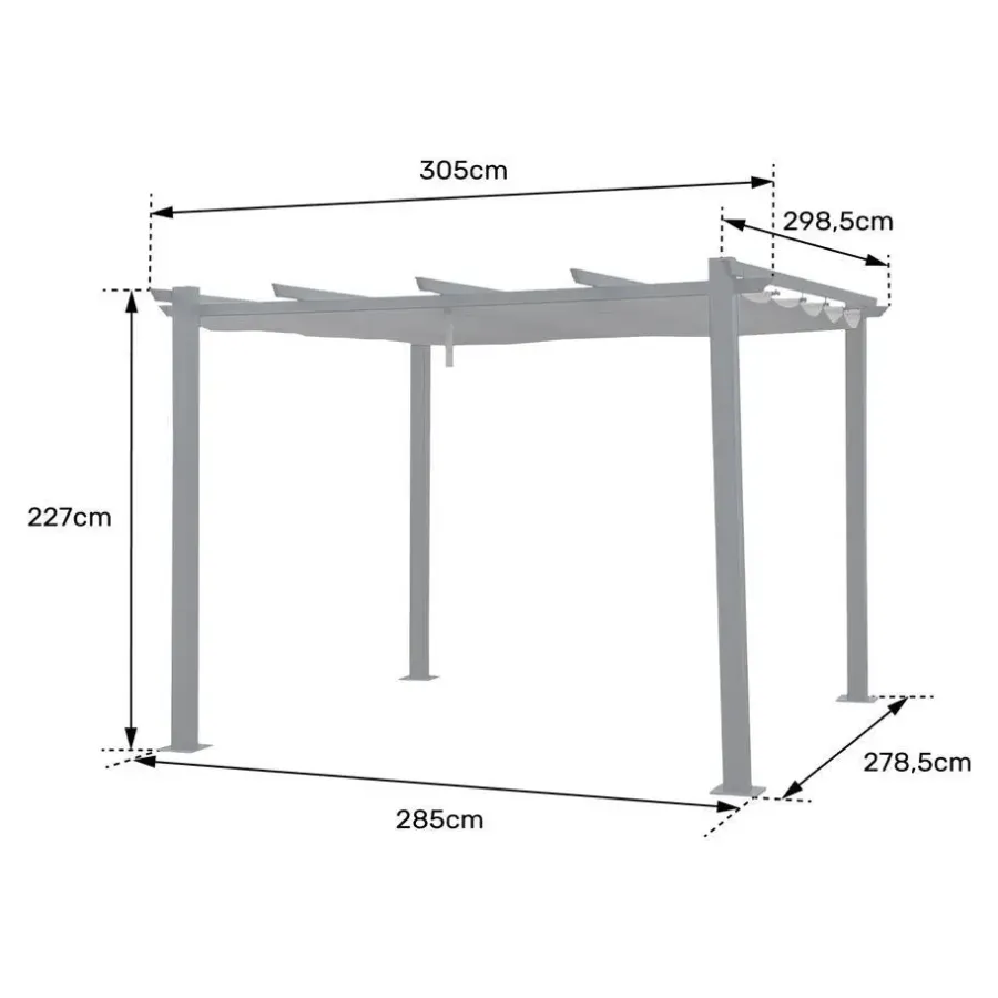 Terrasoverkappingen-Happy Garden Pergola CASSIS - Grijs - Aluminium