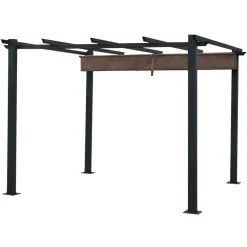 Terrasoverkappingen-Happy Garden Pergola CASSIS - Bruin - Aluminium