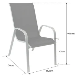 Happy Garden Stoel MARBELLA - Grijs - Aluminium