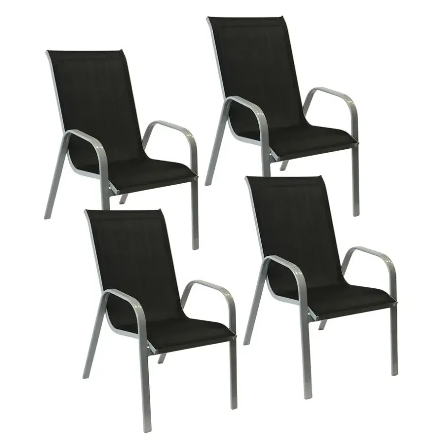 Happy Garden Stoel MARBELLA - Zwart - Aluminium