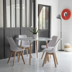 Ronde Eettafels-Happy Garden Tabel MARTHA - Wit - MDF