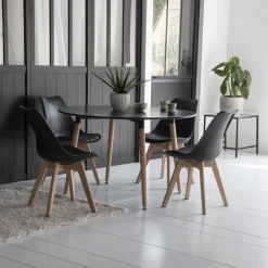 Ronde Eettafels-Happy Garden Tabel MARTHA - Zwart - MDF