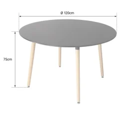 Ronde Eettafels-Happy Garden Tabel MARTHA - Zwart - MDF