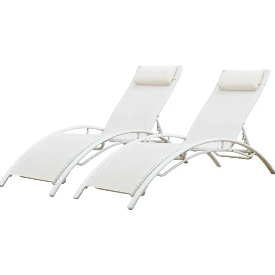 Ligbedden-Happy Garden Transat GALAPAGOS - Wit - Aluminium