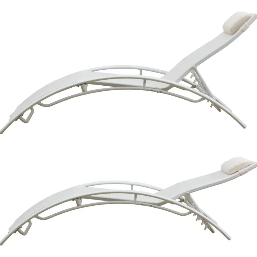 Ligbedden-Happy Garden Transat GALAPAGOS - Wit - Aluminium
