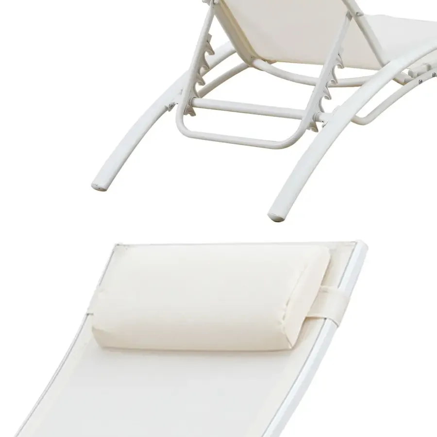 Ligbedden-Happy Garden Transat GALAPAGOS - Wit - Aluminium
