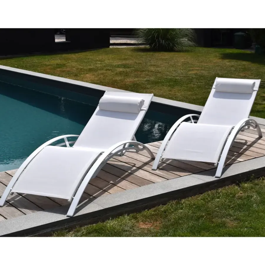 Ligbedden-Happy Garden Transat GALAPAGOS - Wit - Aluminium