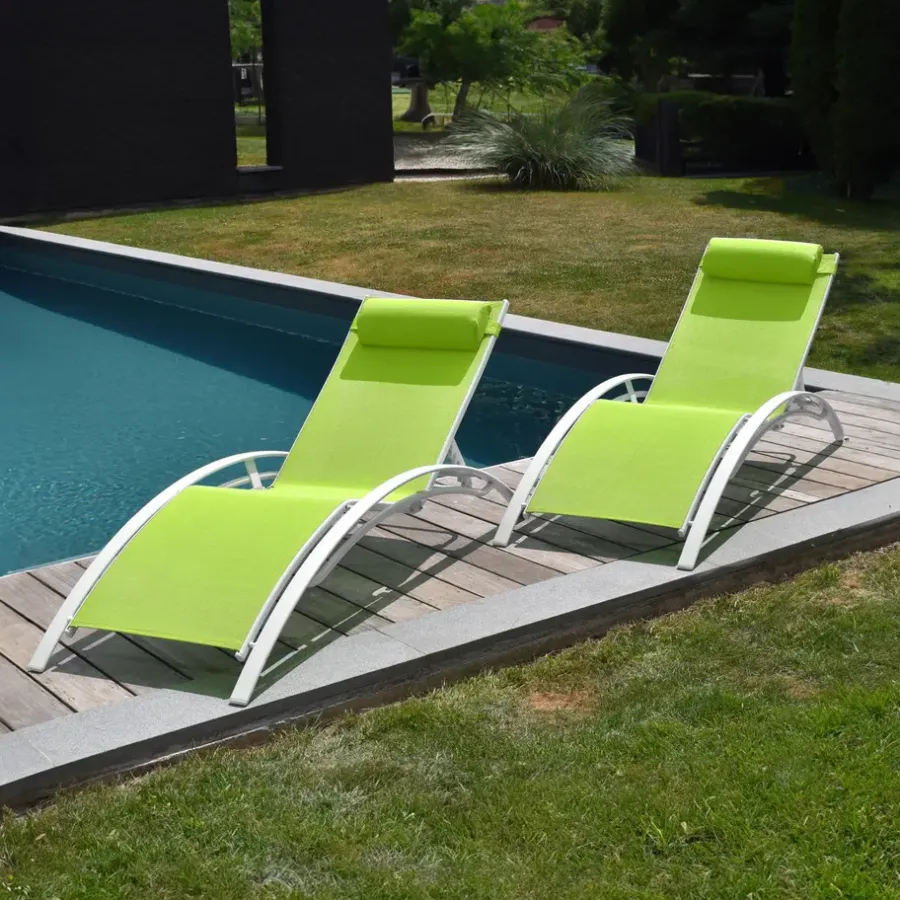 Ligbedden-Happy Garden Transat GALAPAGOS - Groen - Aluminium