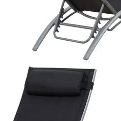 Ligbedden-Happy Garden Transat GALAPAGOS - Zwart - Aluminium