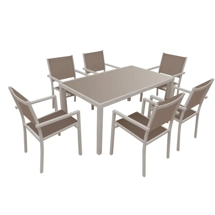 Happy Garden Tuinmeubilair BERGAMO - Bruin - Aluminium