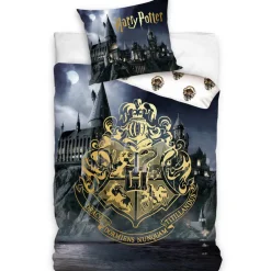Kinderdekbedovertrekken-Harry Potter Dekbedovertrek Goud - Eenpersoons - 140 x 200 cm - Katoen