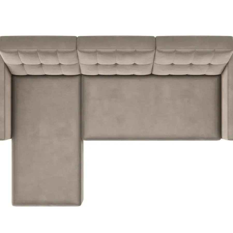 Slaapbanken|Slaapbanken-Dorel Home Hartford - 3-zits slaapbank in taupe fluweel