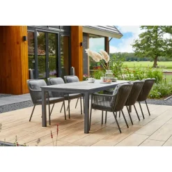 Tuintafels-Hartman Comino dining tuintafel 223x105 cm. - Keramiek/Grijs